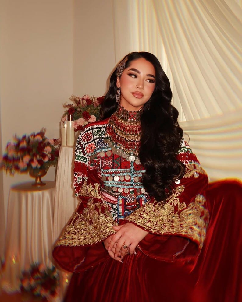 Premium Quality Afghan Kuchi Dress for Women Wedding and Party Wear with Modest Style Zipper Lace Decoration By AM IMPEX