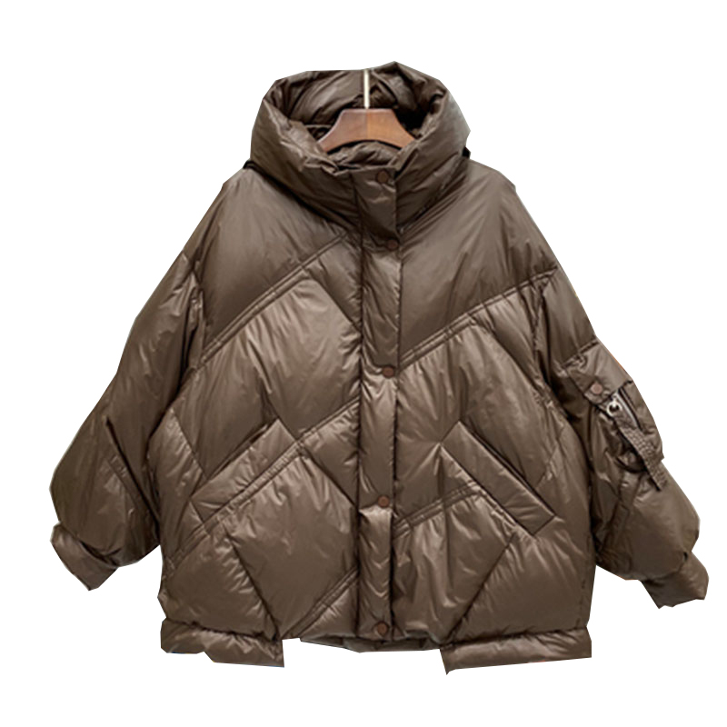 Winter Women Puffer Jacket Parka Hooded Outerwear Warm Female Loose White Duck Down Coat Zipper Casual Ladies Clothing