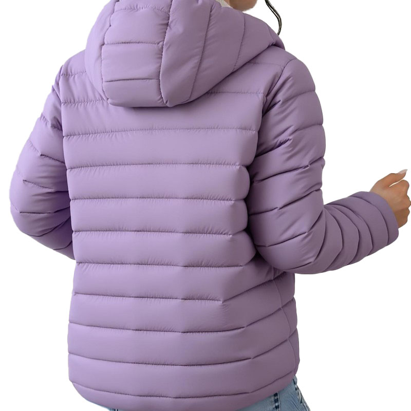 Women's Regular Fit Quilted Hooded Jacket, Woven Polyester Padded Coat for Fall Winter Season
