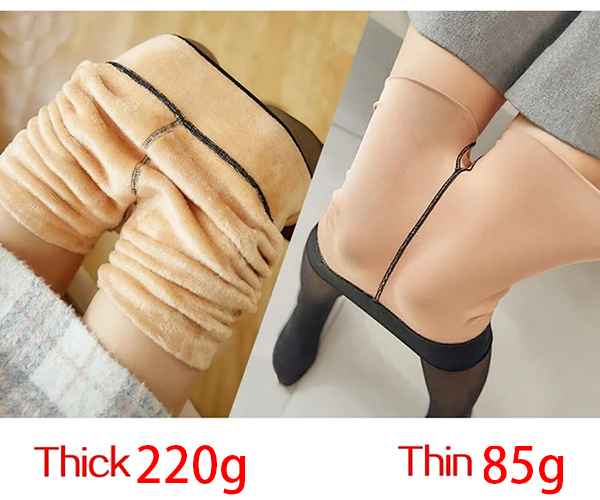 Wholesale Women High Fleece Leggings Sexy Translucent Slim Pantyhose Elasticity Autumn Warm Anti-Bacterial Full-Length Thermal