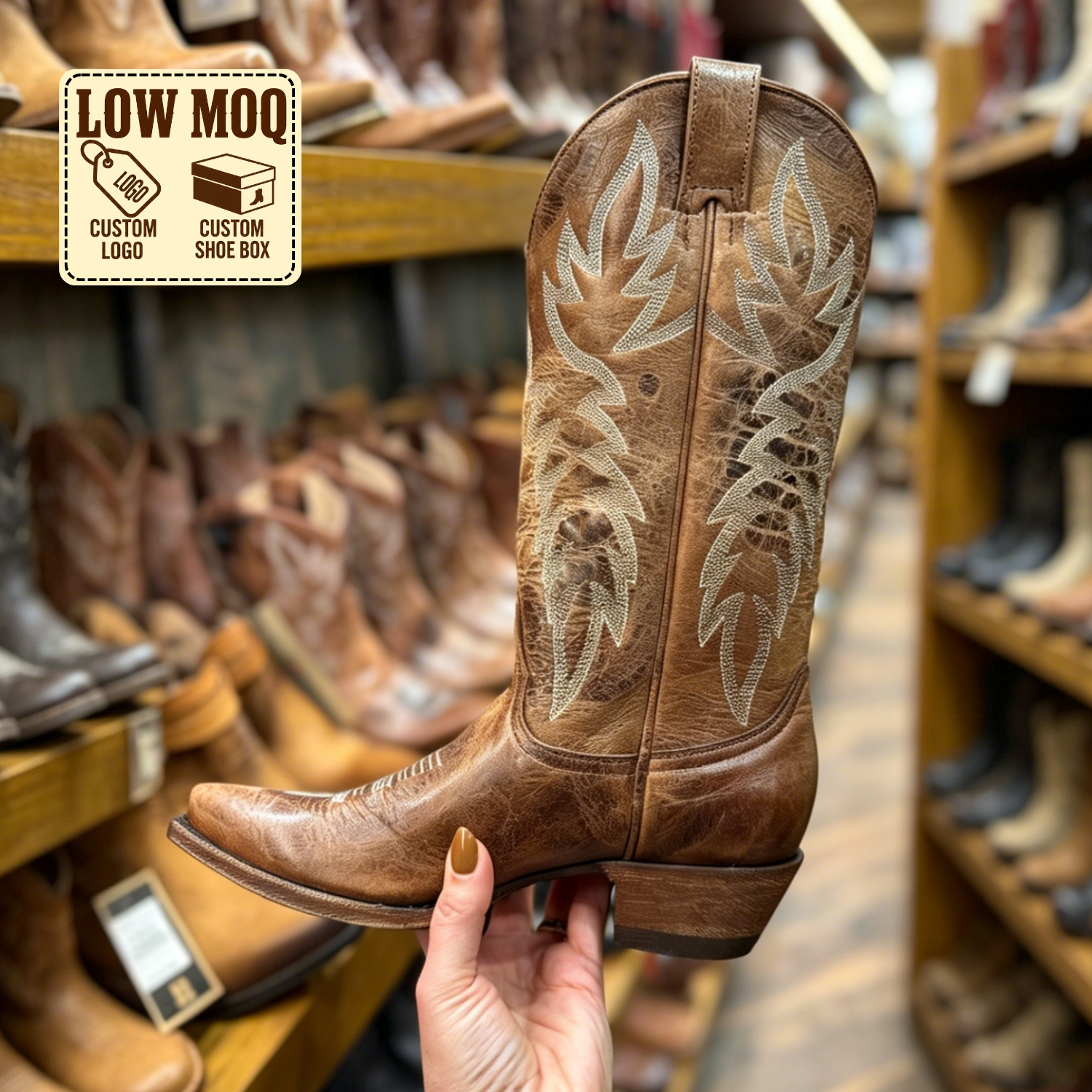 CHENO Customized Boots Women Western Knee High Cowgirl Shoes Cowboy Boots for Women Female