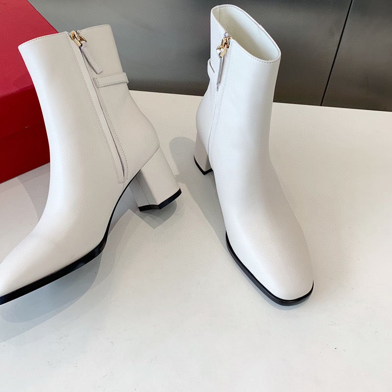 Genuine Leather Women Boots Women's Long Boots High Heeled Winter New Round Toe Chunky Heel Leather Boots