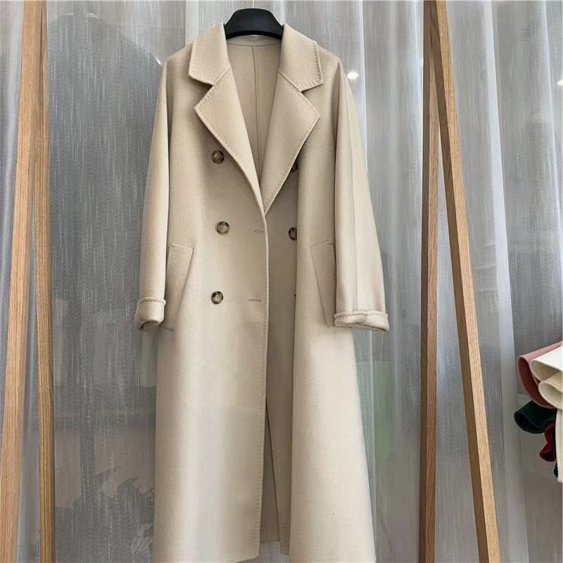 Winter Eco-Friendly Anti-Wrinkle Woolen Jacket for Women Plus Size Coat with Single Breasted Closure Casual Outerwear Lined Silk