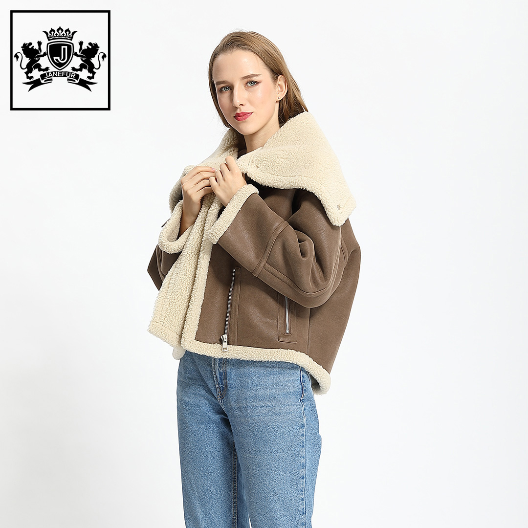 Spring Winter Faux Fur New Style Short Warm Women Sheep Shearling Coat Women
