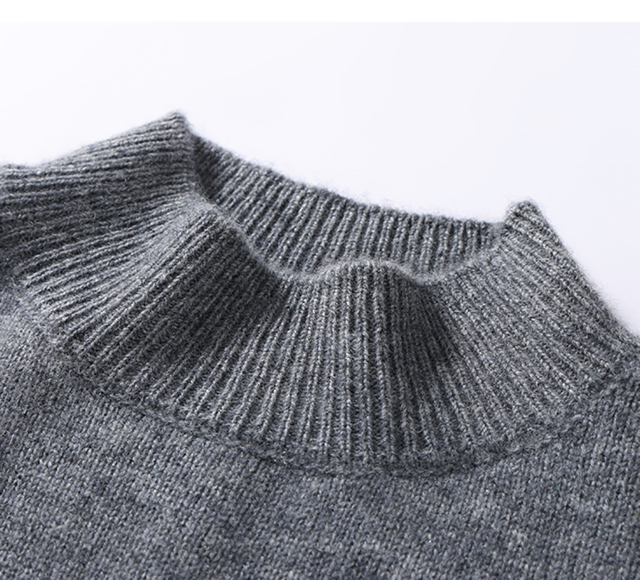 OEM &amp; ODM Women's Cashmere Knit Pullover Custom Wholesale Turtleneck Short Sleeve Loose Thick Base Layer Cashmere Wool Sweater