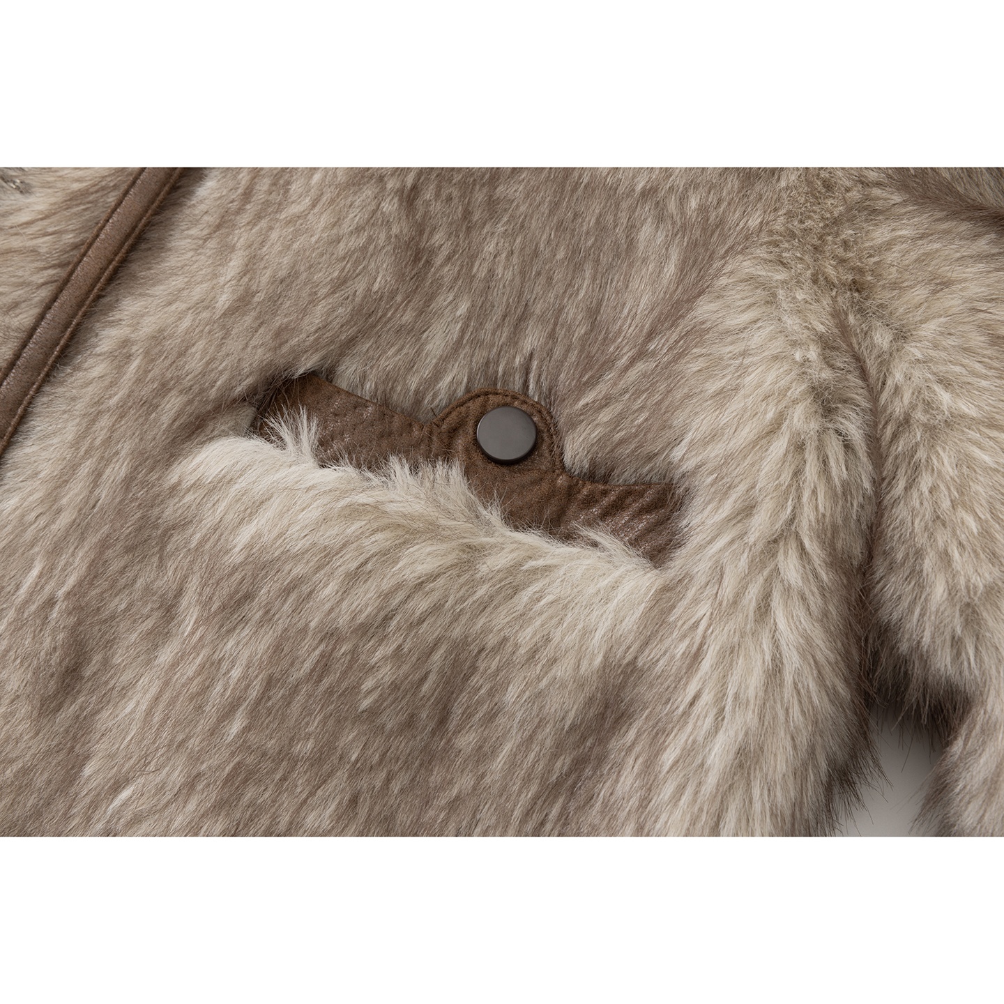 In Stock Factory Direct Women's Faux Fur Jacket | Crew Neck Zipper Faux Toscana Shearling Coat - Warm Winter Faux Fur Outerwear