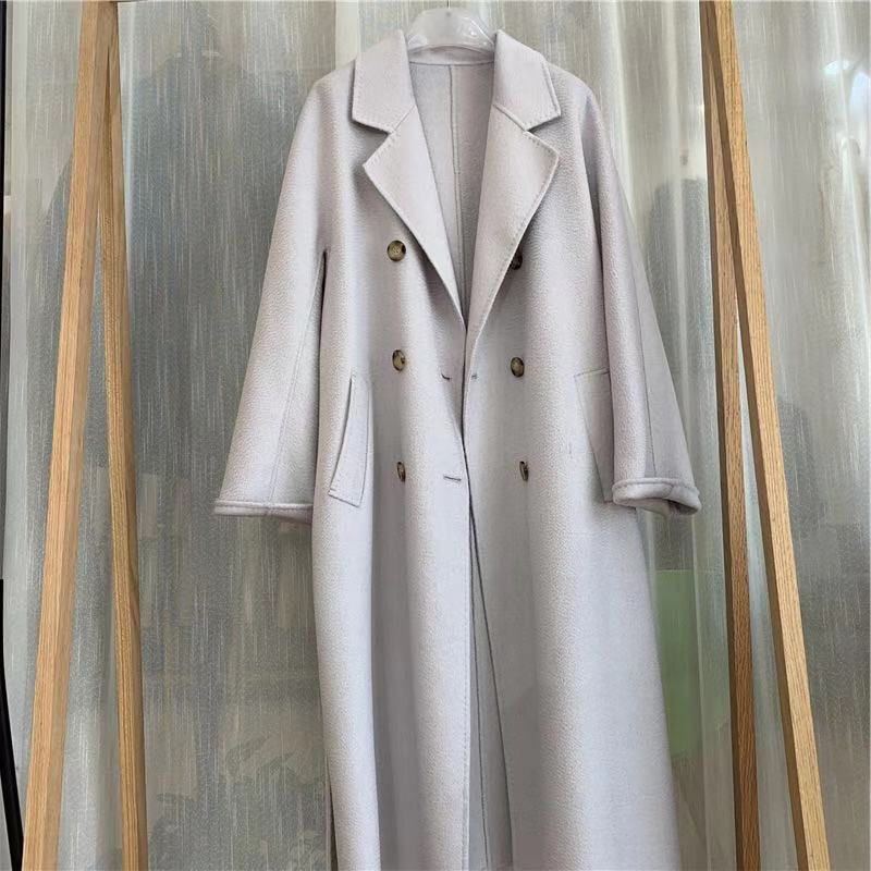 Winter Eco-Friendly Anti-Wrinkle Woolen Jacket for Women Plus Size Coat with Single Breasted Closure Casual Outerwear Lined Silk