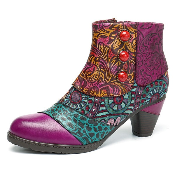 Factory Custom Women Bohemian Style Boots Lady Leather Footwear
