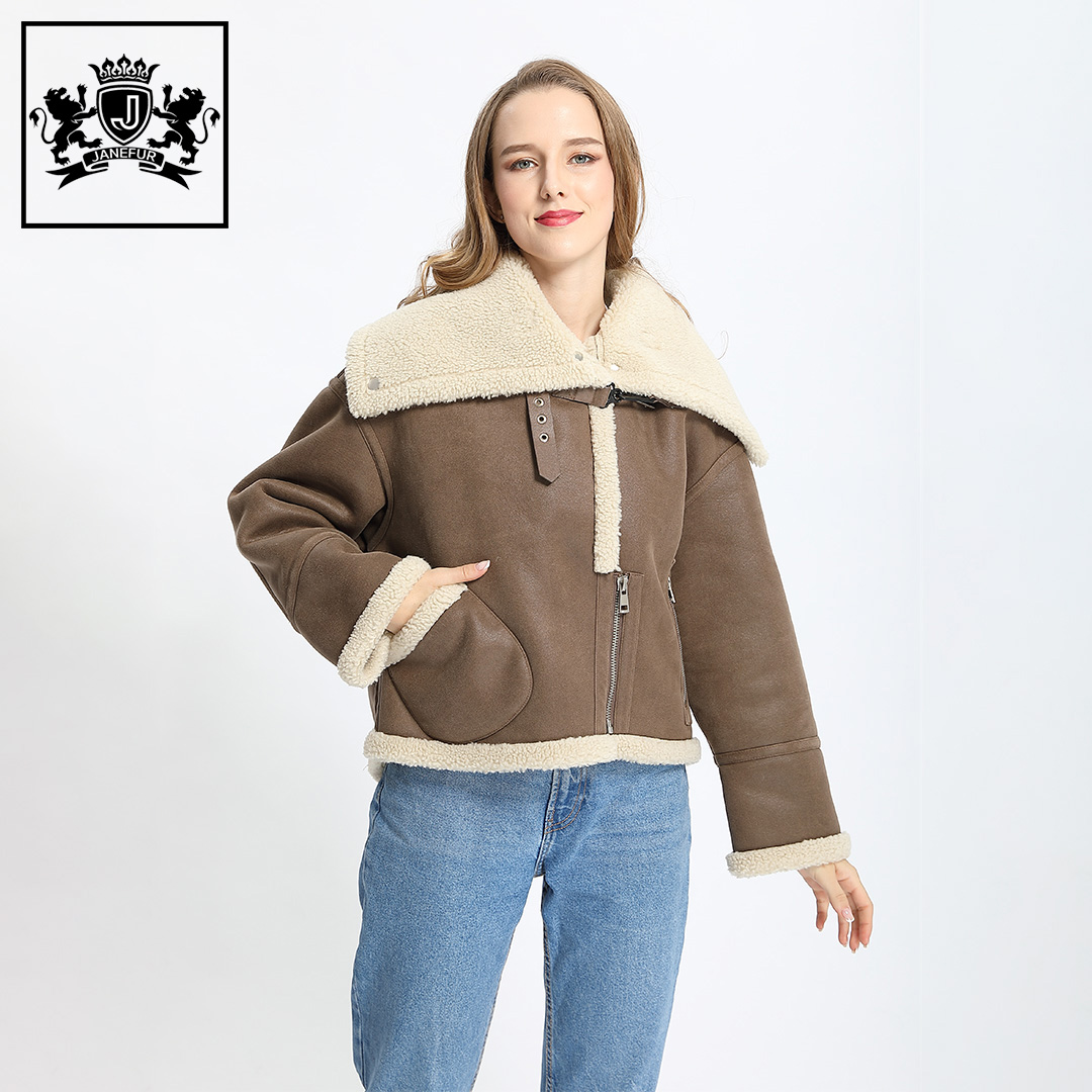 Spring Winter Faux Fur New Style Short Warm Women Sheep Shearling Coat Women