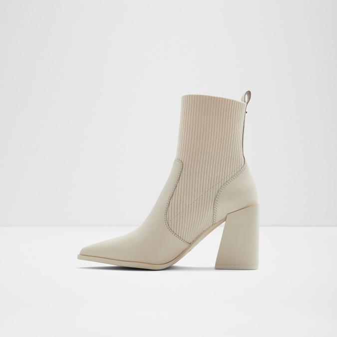 Women's Genuine Leather High Ankle Boots With Pointed Toe Block Heel Slip-ons Closure Winter With TPR Sole