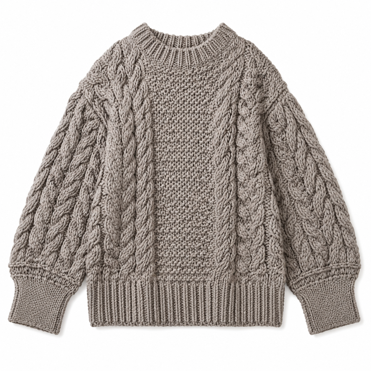 Women's Chunky Cable Knit Sweater Crew Neck Oversized Ribbed Hem Soft Warm Winter Pullover Fashion Knitwear OEM ODM