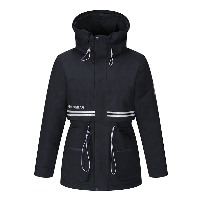 High Quality KEMPGEAR Women's Winter Windbreaker Jacket Thick Duck Padded Parka Coat Hooded Waterproof 100% Polyester Zipper
