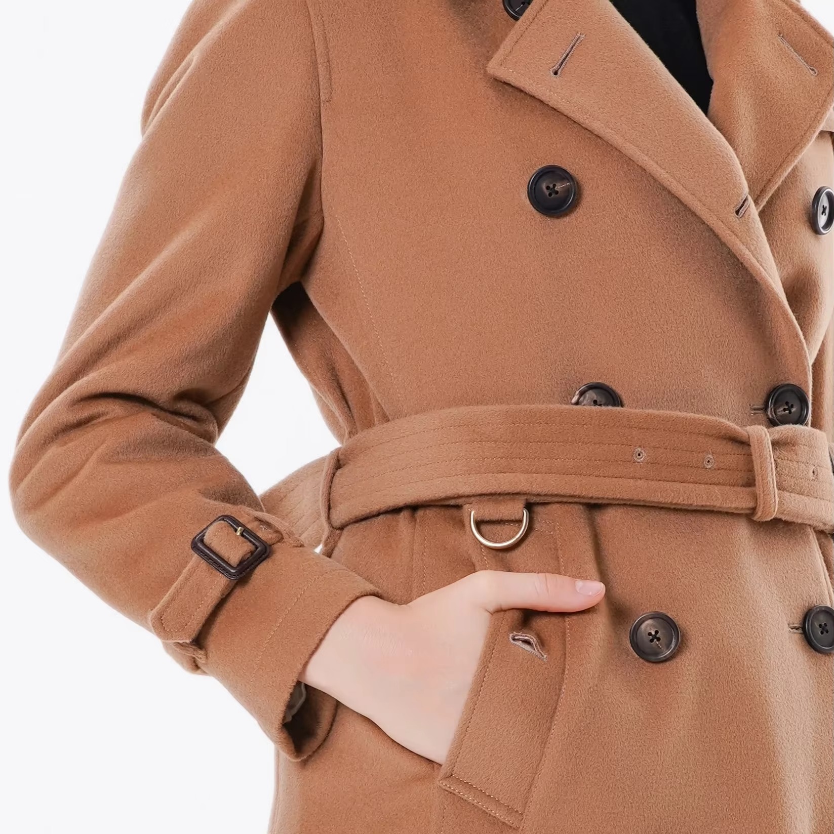 Top Quality Winter Woolen Coat Cloth Women's Wool Coat Style With Original Long Casual Fleece Elegant and Fashionable Ladies