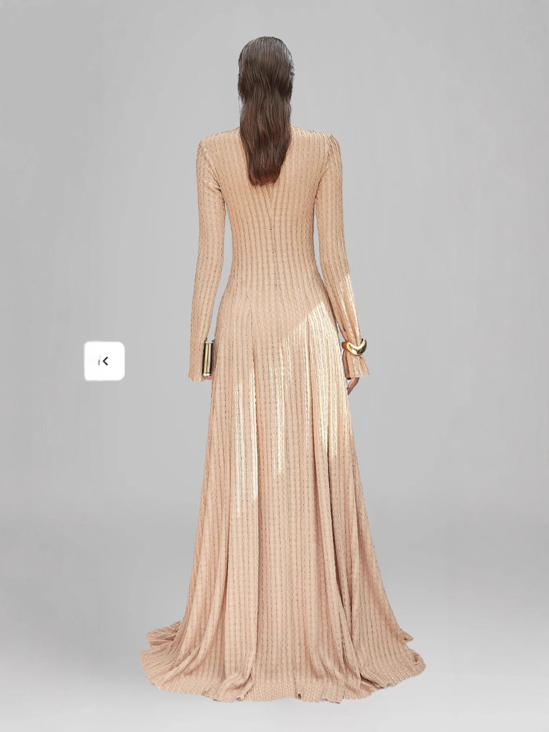New Design Women's Autumn Winter Dress Round Neck Long Sleeve Camel Long Dress