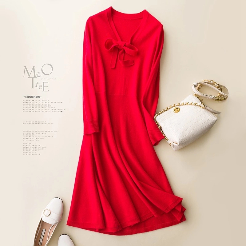 Competitive Price Comfortable Woolen Pullover Winter Sweater Dress for Women