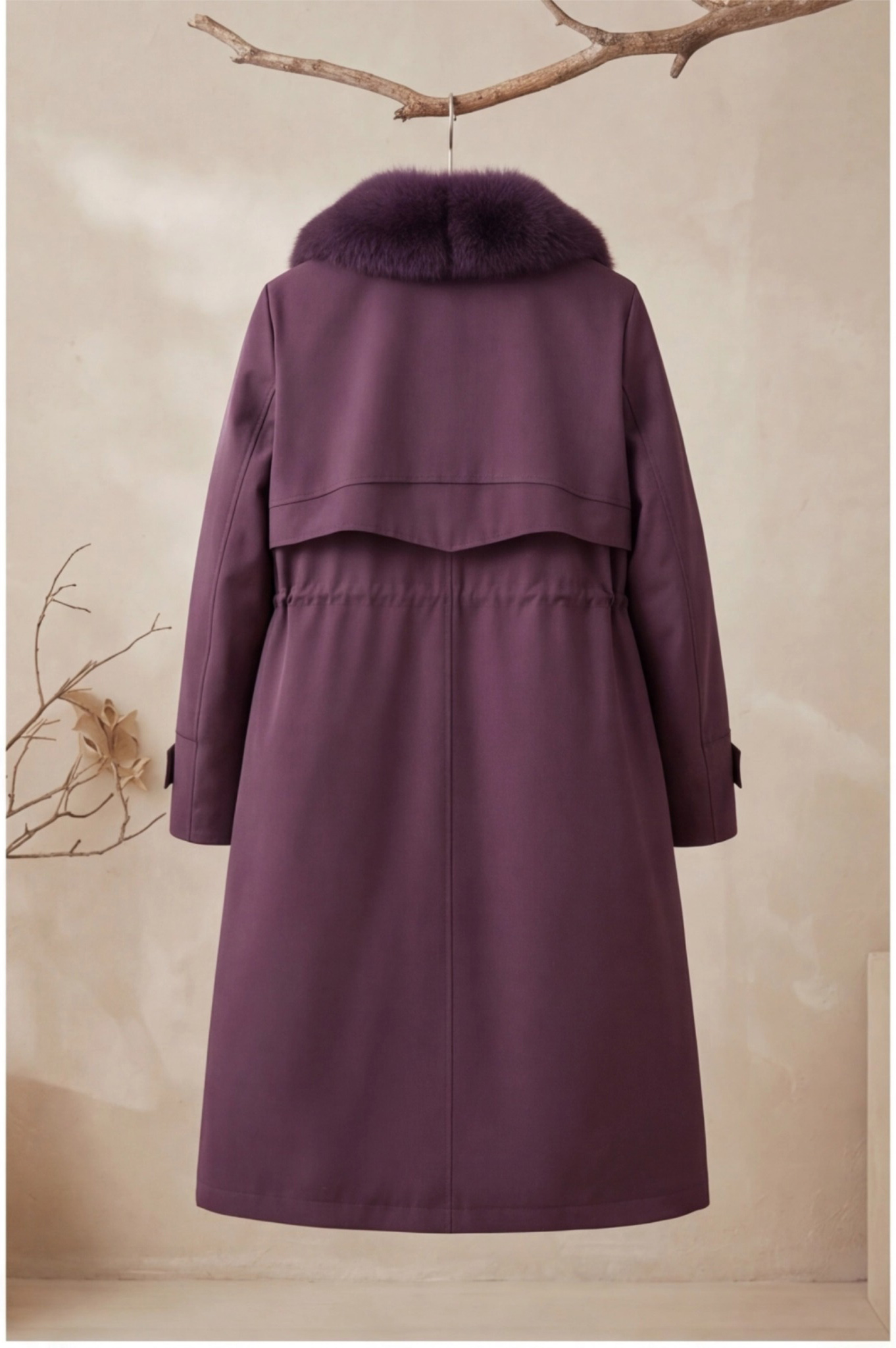 2026 New Women's Mink Fur Lined Coat, Long Parka with Genuine Mink Fur Collar for Winter