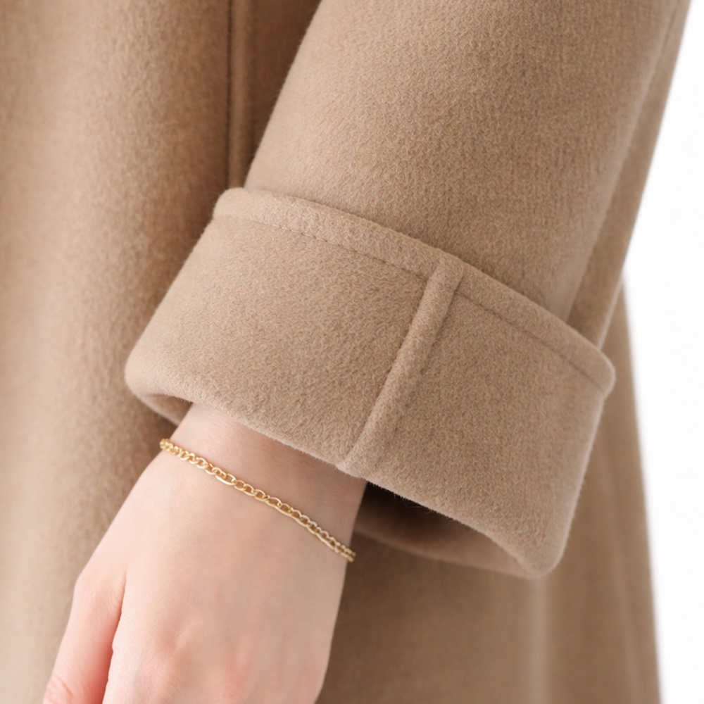 Boying Women's Double-Faced Wool Cashmere Mid-Length Winter Coat Stylish Loose Fit Overcoat Warmth Fur Women's Woolen Outerwear