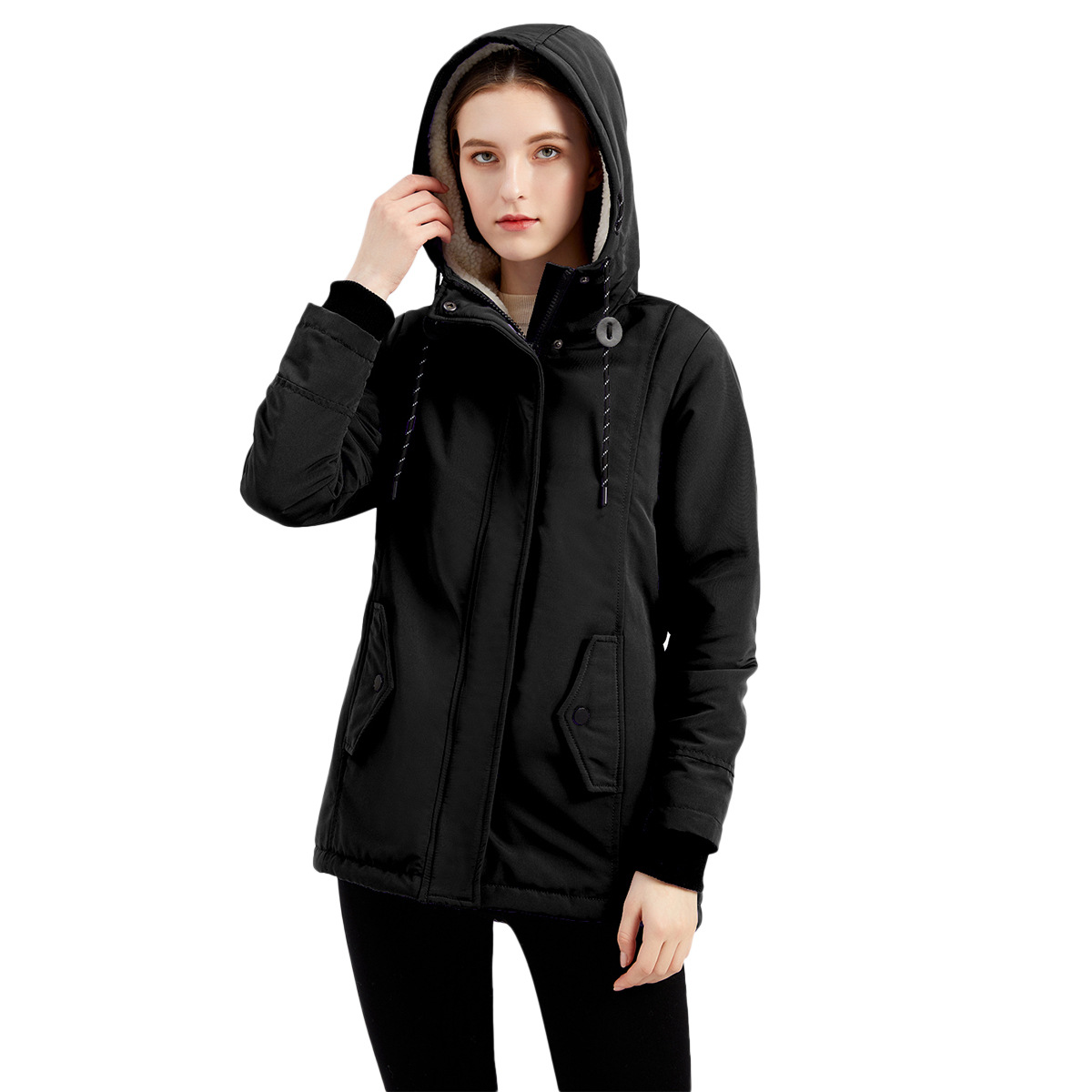 Women's Long Winter Down Jacket with Detachable Hood Thicken Warm Puffer Snowsuit Coat for Winter Warm up
