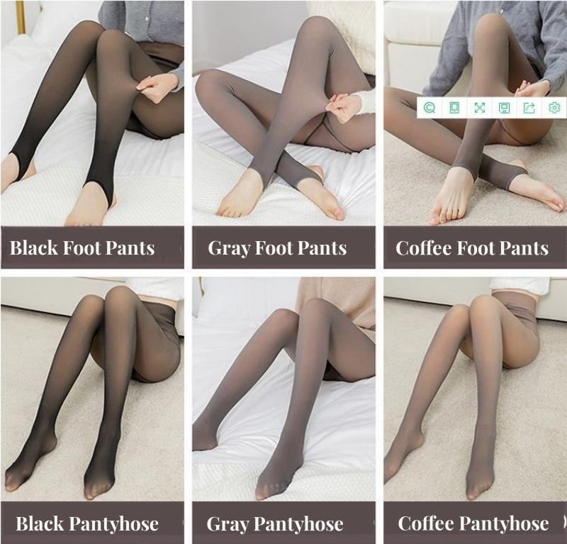 Wholesale Women High Fleece Leggings Sexy Translucent Slim Pantyhose Elasticity Autumn Warm Anti-Bacterial Full-Length Thermal