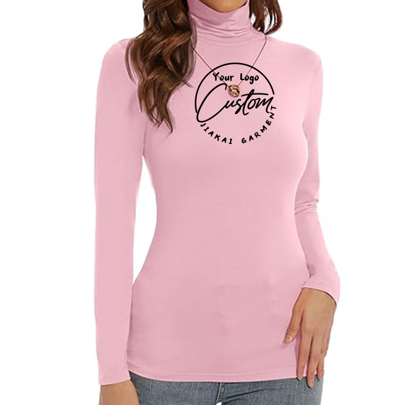 Soft Fabric Women's Turtleneck Long Sleeve Shirts Slim Fitted Lightweight Base Layer Casual Tops Mock Neck T-shirt