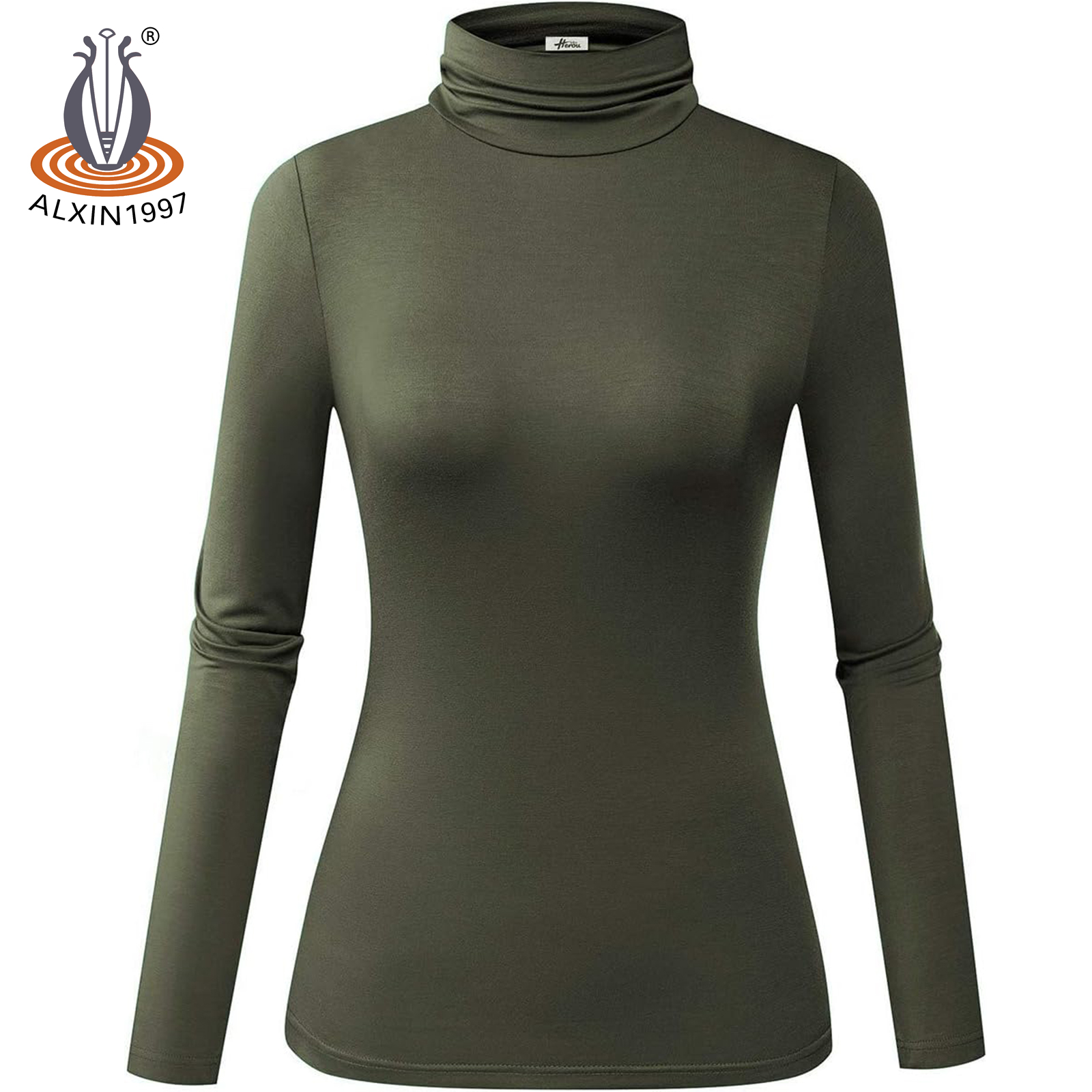 Alxin Womens Long Sleeve Turtleneck Slim Fitted Lightweight Casual Active Layer Tops Shirts Clothing Manufacturers