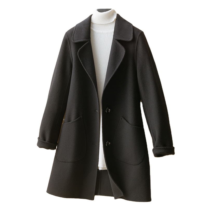 Wholesale Women's Coats Elegant Stylish Waterproof Breathable Single Breasted Long Winter Warm Comfortable Made of 100% Wool