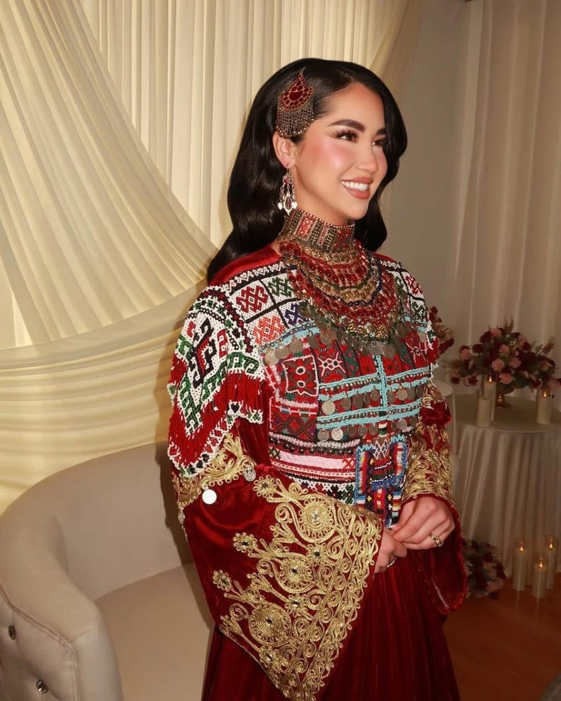 Premium Quality Afghan Kuchi Dress for Women Wedding and Party Wear with Modest Style Zipper Lace Decoration By AM IMPEX