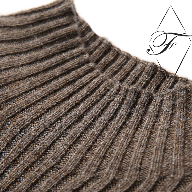Soft and Cozy Woman Lady Fashion Long Knitted Mock Neck Loose Winter Cashmere Dress