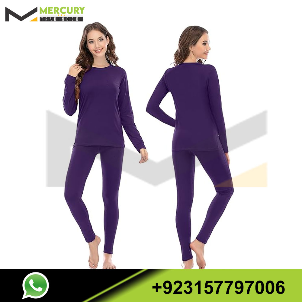 Solid Underwear for Women Winter Warm Base Layer Top &amp; Bottom Set Ski Cold Weather Gear with Fleece Lined T Shirts &amp; Leggings