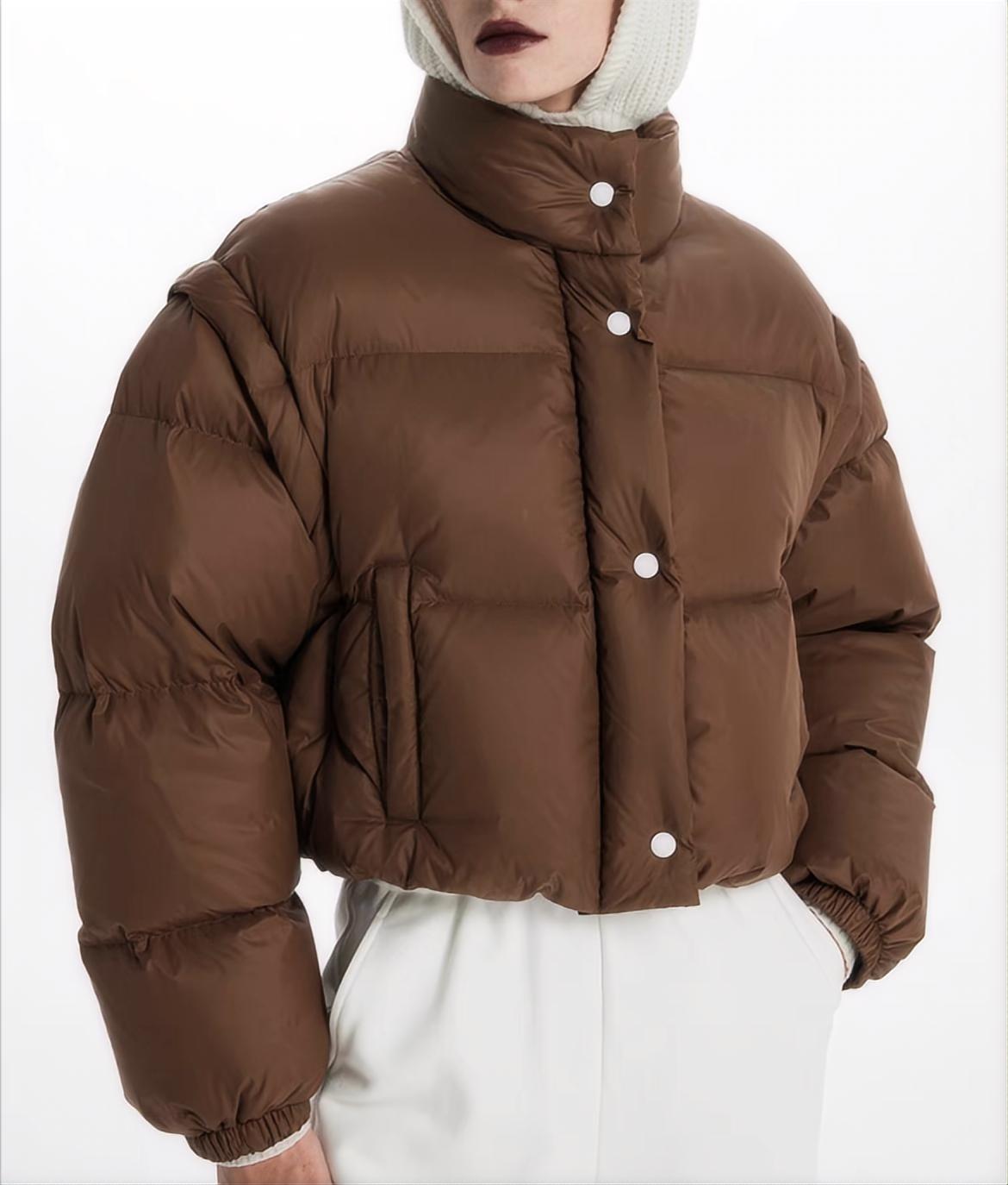 ODM Custom Embroidered Breathable Waterproof Streetwear Winter Women's Soft Short Puffer Down Jacket