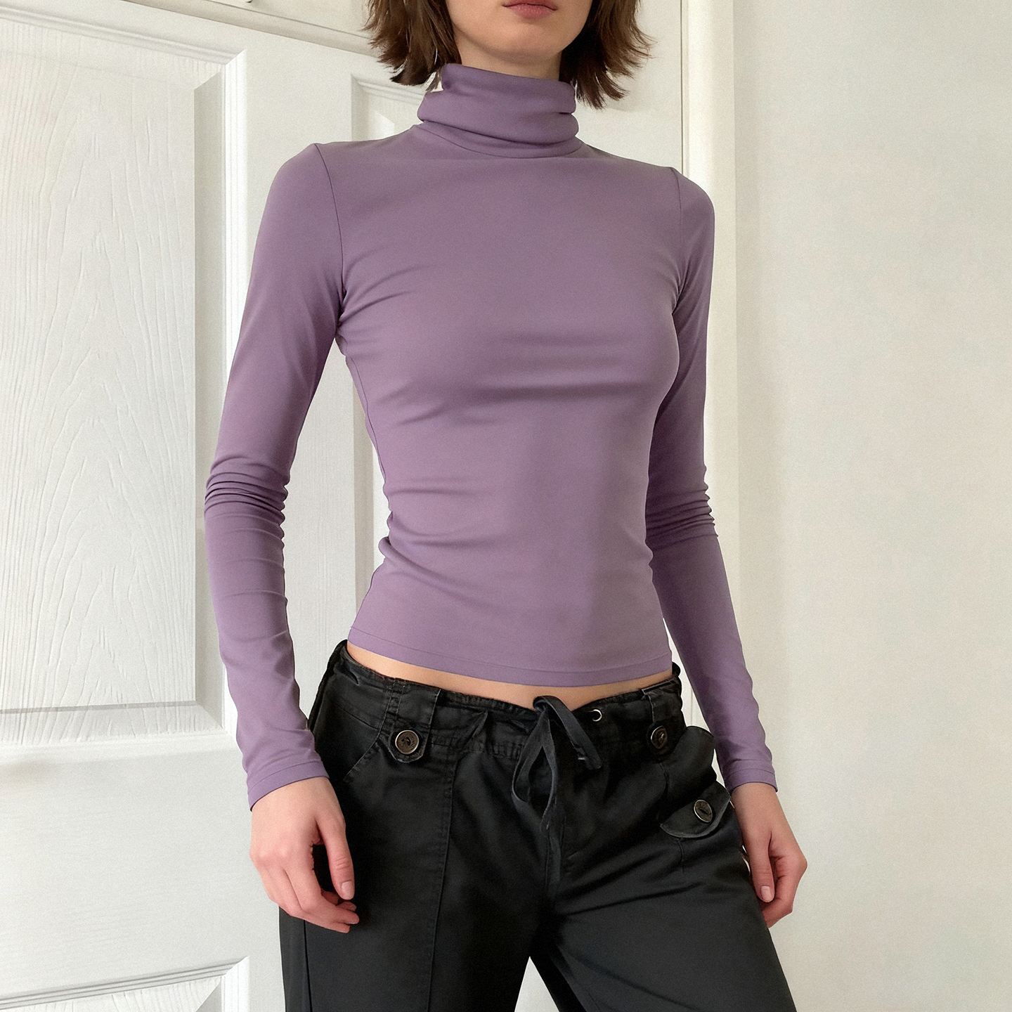 Autumn Women Turtleneck Slim Fit Knit Top Long Sleeve Base Layer T Shirt European American Fashion Casual Tee