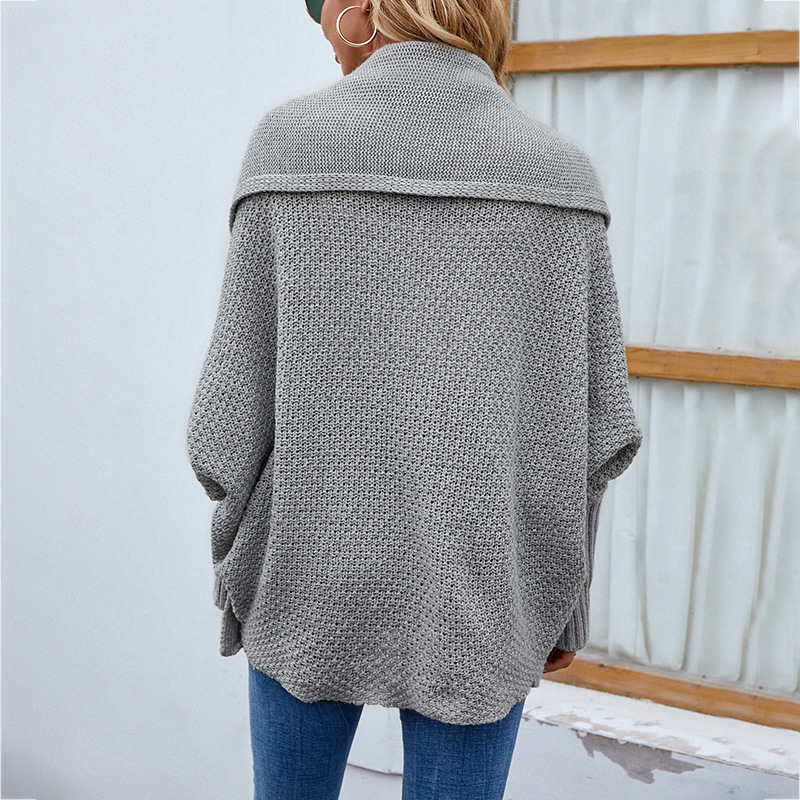 Winter Women's Knitwear Solid Color Regular Sleeve Casual Single Breasted Front Logo Comfortable Sweater Open Slim-fit Pullover