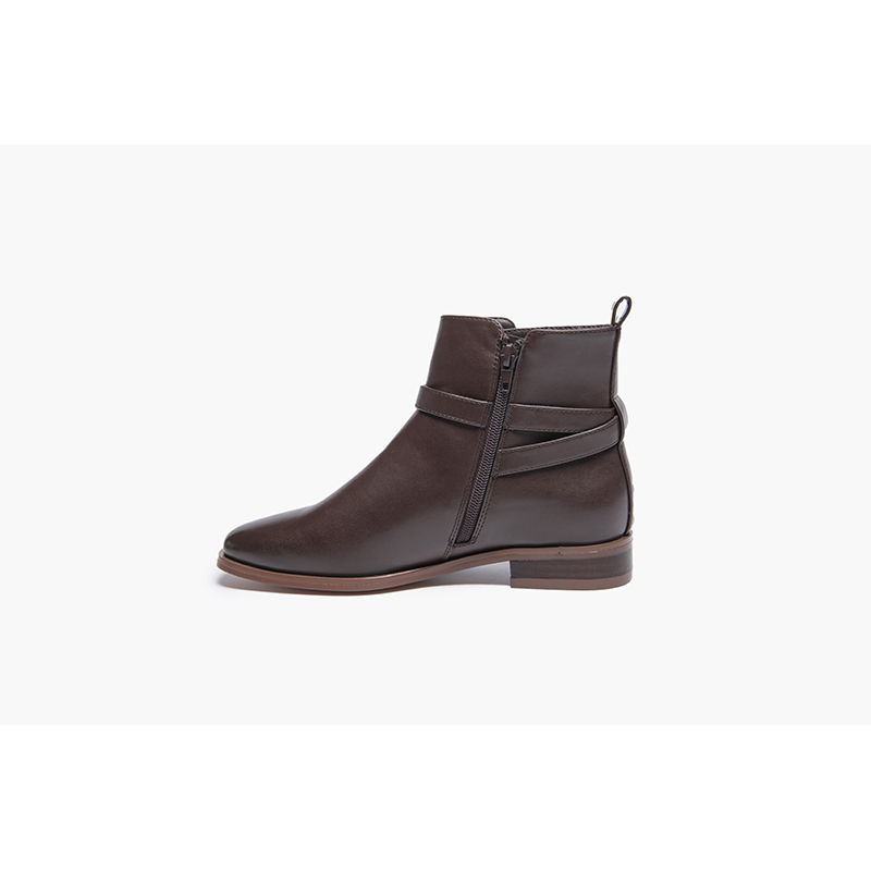 Custom Side Zip Pointed Toe High Top Boots Women Shoes Brown Black Ladies Ankle Boots