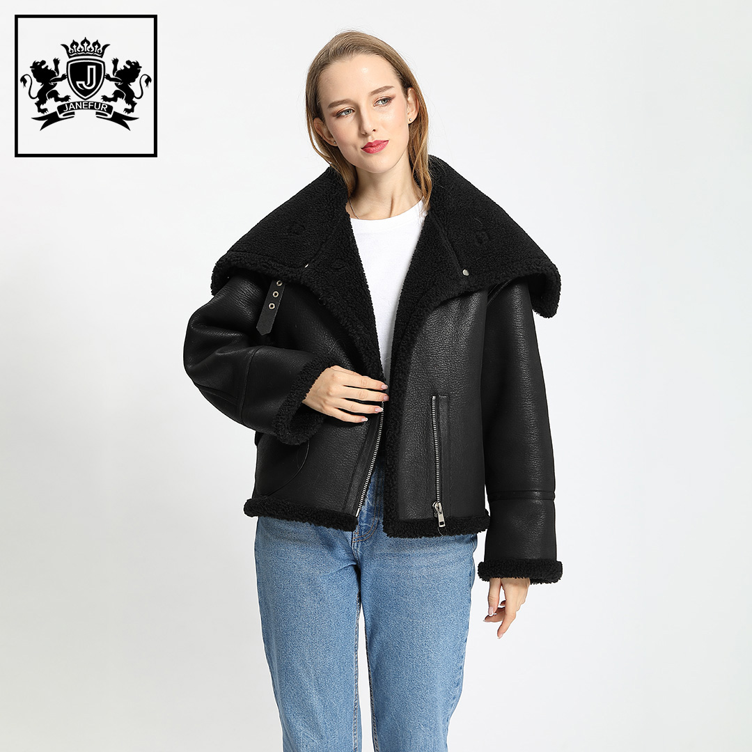 Spring Winter Faux Fur New Style Short Warm Women Sheep Shearling Coat Women