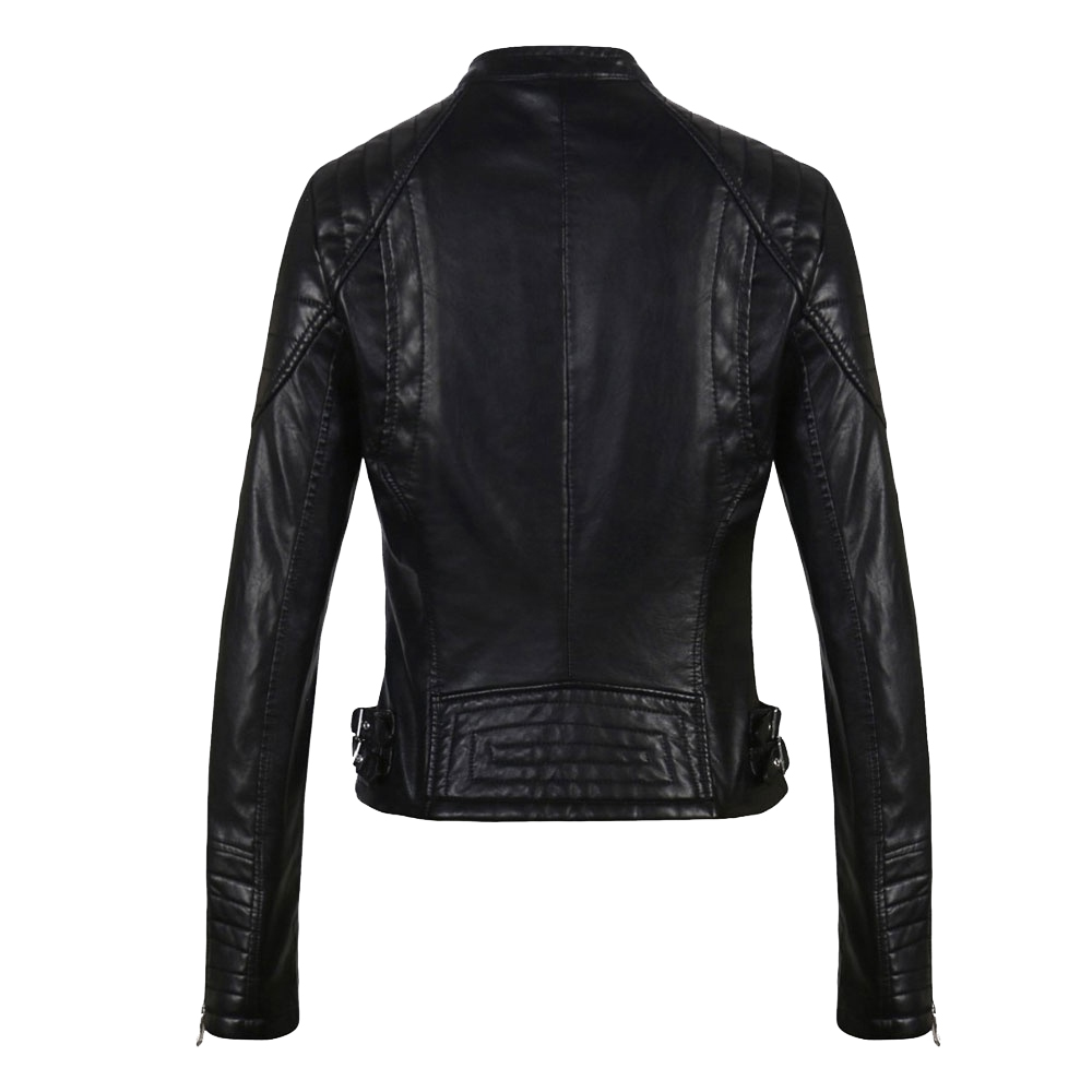 Designer Label Genuine Leather Women Shearling Leather Jacket Faux Fur Lapel Shearling Motorcycle Jacket For Women