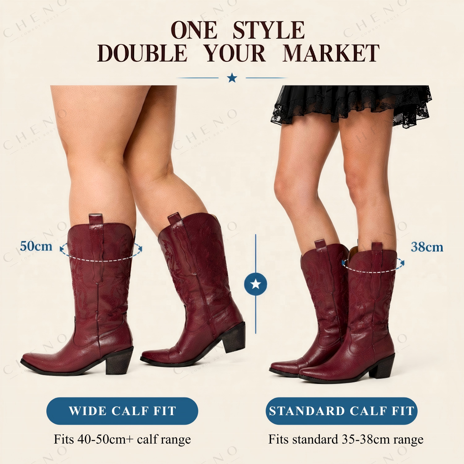 CHENO Customized Boots Women Western Knee High Cowgirl Shoes Cowboy Boots for Women Female