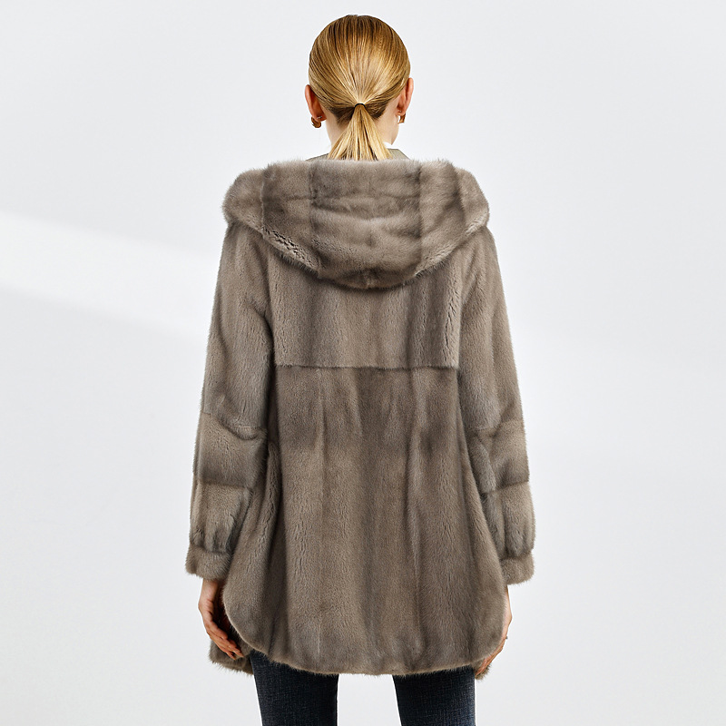New Design Parka Jacket Women Solid Color Mink Winter Coat Detachable Liner Ladies Real Fur Reversible Parka Winter Jacket