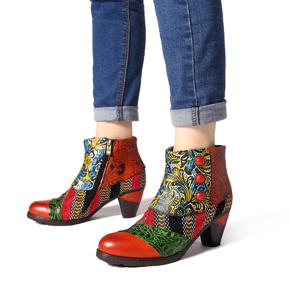 Factory Custom Women Bohemian Style Boots Lady Leather Footwear