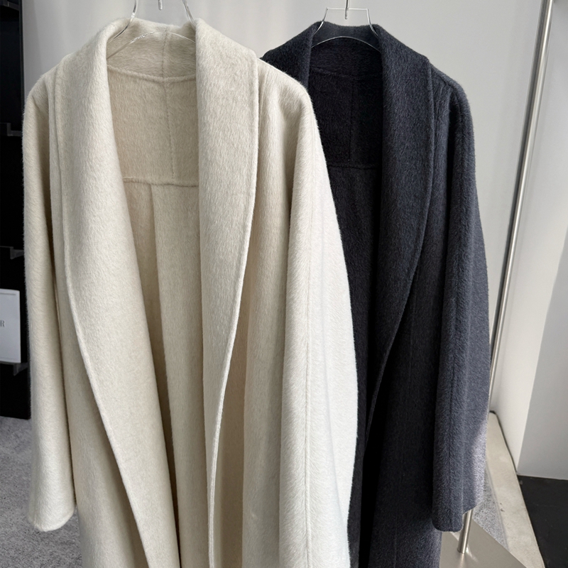 Elegant and Noble Women's Cashmere Double-Faced Woolen Fabric Coat Warm Overcoat for Autumn and Winter Everyday Gatherings