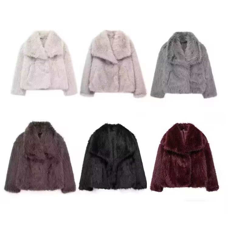 2025 Winter Women's Thick Shearling Coat Heavy Warm Faux Fur Jacket Luxury Outerwear