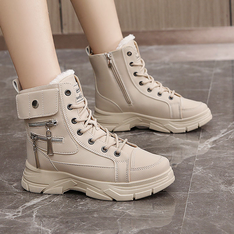 2026 new model Women's Winter Fashion Boots Ankle Height Lace-up Styles Waterproof Breathable Flat Heel Winter Boots
