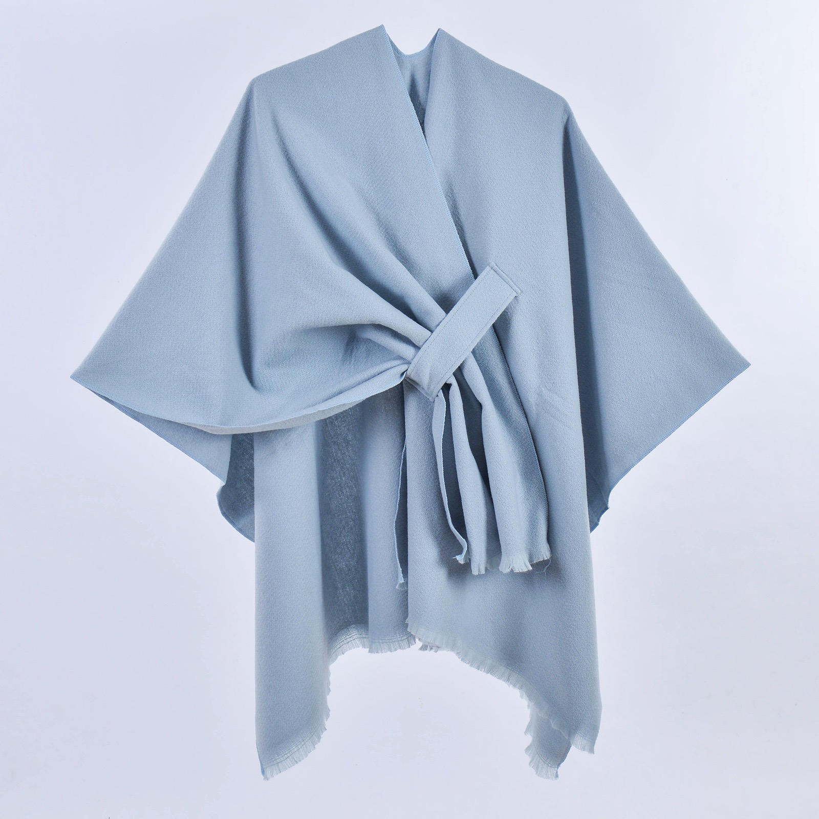 Autumn Winter Wholesale Ladies Open Front Cross Plain Capes Solid Color Cashmere Feel Acrylic Ponchos Fashion Traditional Shawls