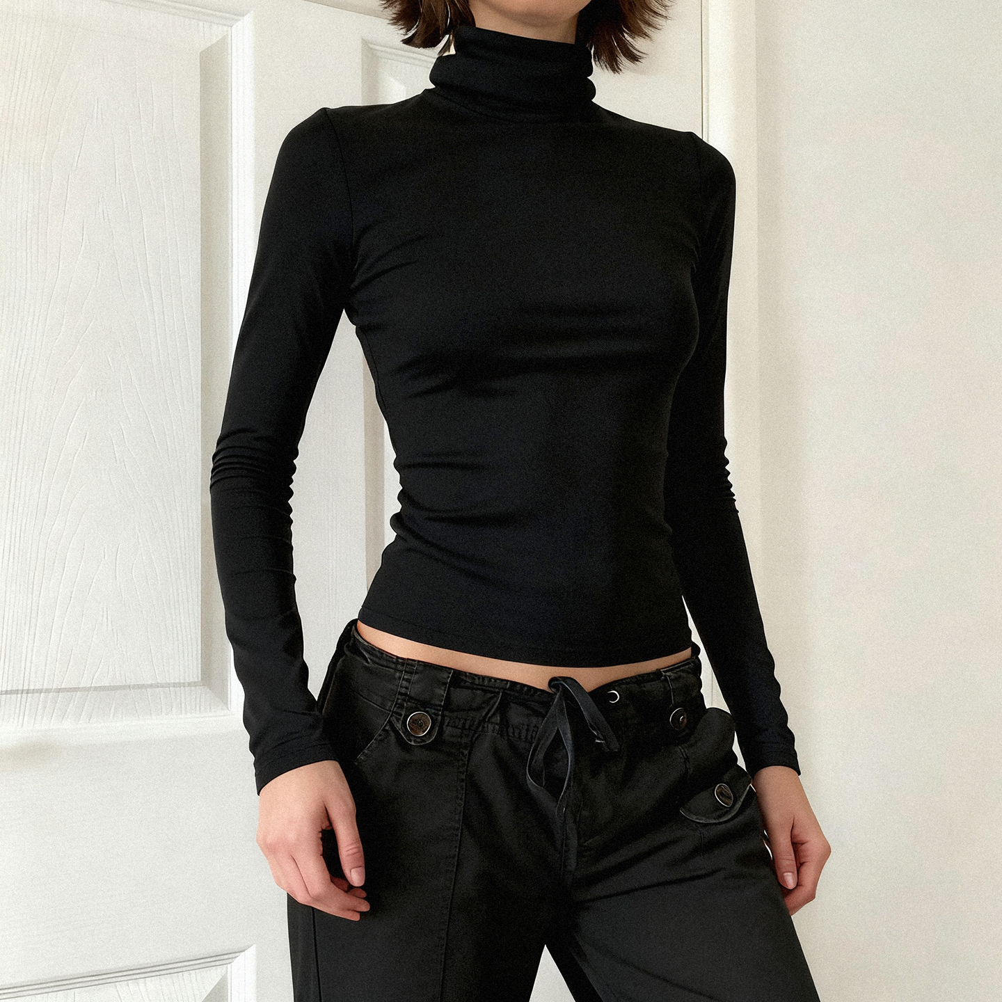 Autumn Casual Eco-Friendly Thermal Wear Turtleneck Top Women Slim Fit Stretch Knit Breathable Long Sleeve Base Layer 260g