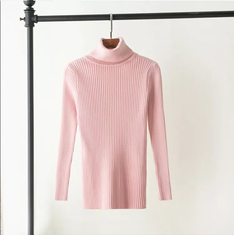 Custom Logo Women's Turtleneck Pullover Sweater 100% Cotton Cartoon Pattern Anti-Pilling Breathable Long Sleeve Winter Knitwear