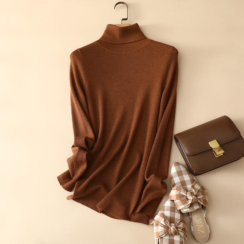 Women's Soft Turtleneck Pullover Slim Fit Long Sleeve All-Season Base Layer Top