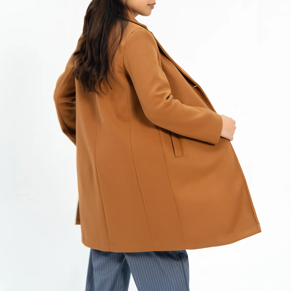 Premium Quality Sheepskin Wool Women's Long Woven Windproof Feather-Filled 50% Warm Winter Coat Customizable High Street Style