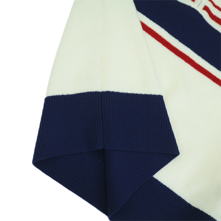 Wholesale Custom Retro Long Sleeve Crewneck Half Zip Unisex Active Wear Ski Striped Plain Wool Women's Knitted Pullover Sweater