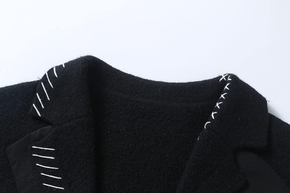 Wholesale High Quality Black Long Cashmere Overcoat Woman Winter Long Woolen Coats for Ladies