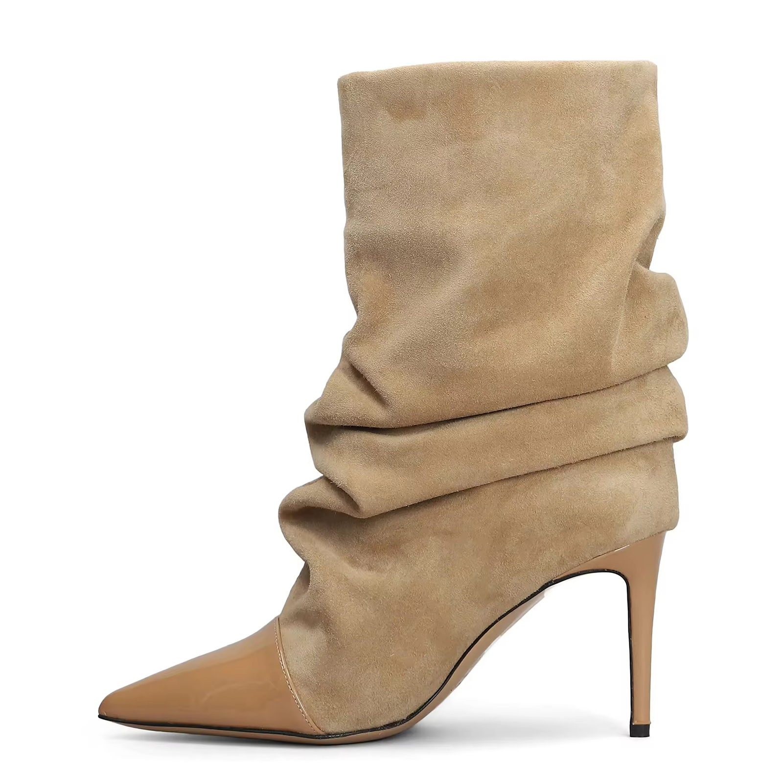 High Quality Casual Western Women's Pointy High Heeled Ankle Boots Recent Winter Suede Ankle Boots for Women