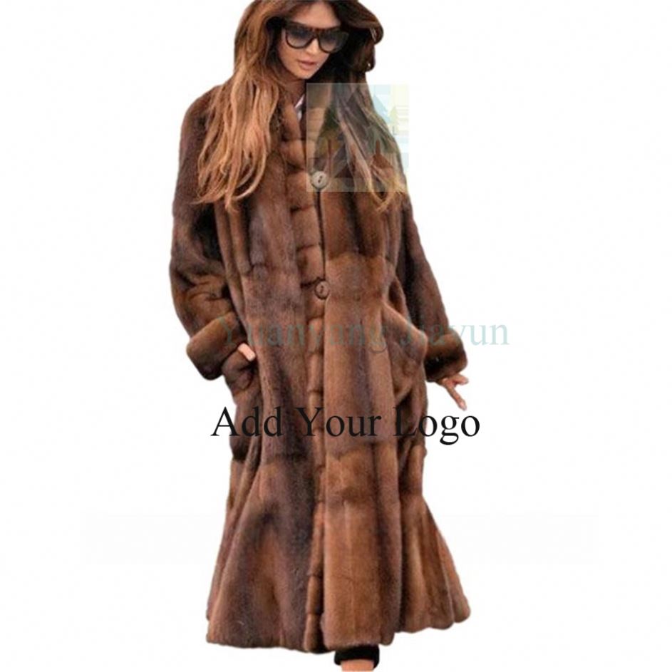 Women's High Quality Artificial Fur Long Shearling Winter's Outwear Coat